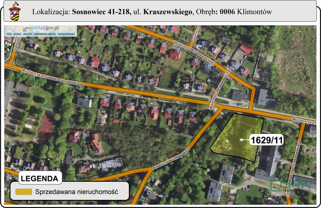 Działka inwestycyjna 3589 m², Sosnowiec, Kraszewskiego - zdjęcie 3