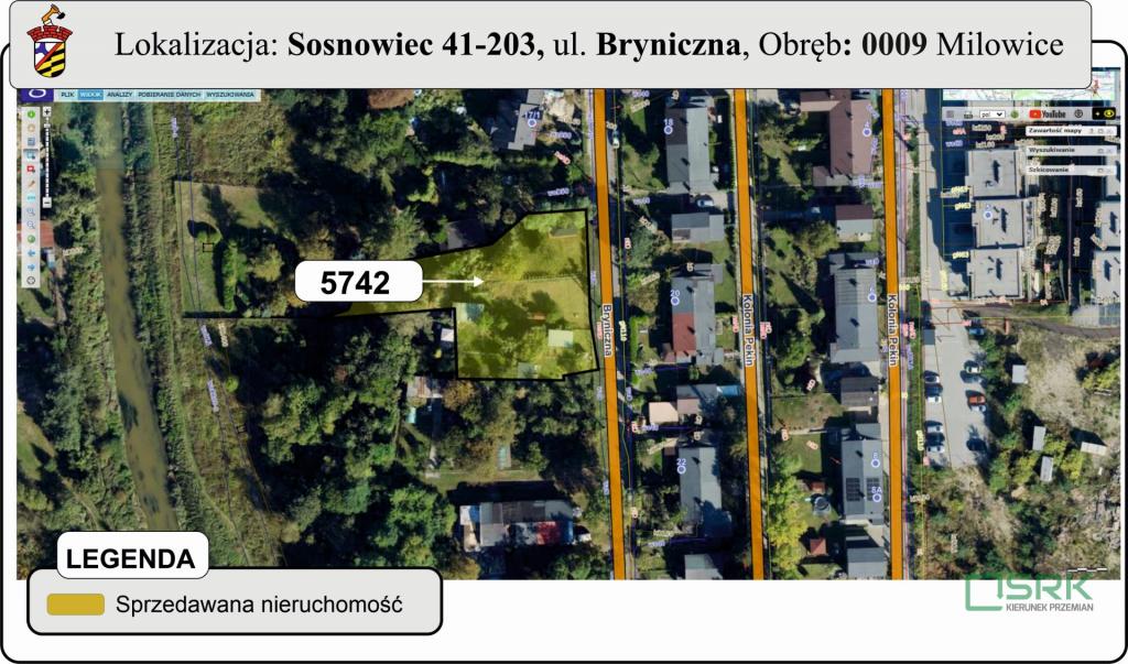 Działka inwestycyjna 1700 m², Sosnowiec, Bryniczna - zdjęcie 1