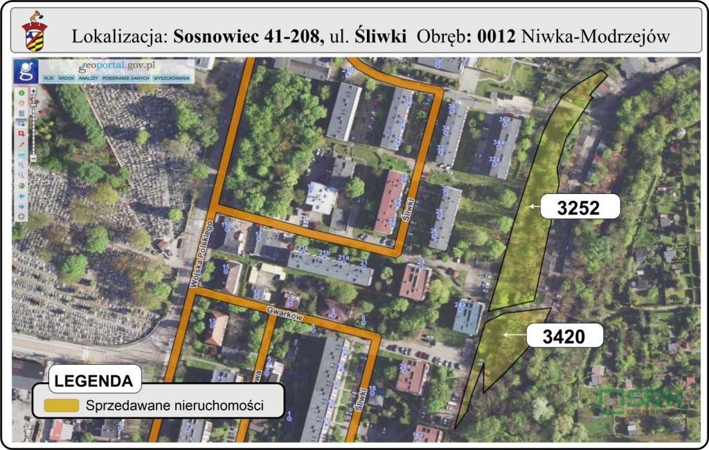 Działka inwestycyjna 5290 m², Sosnowiec, Śliwki - zdjęcie 1