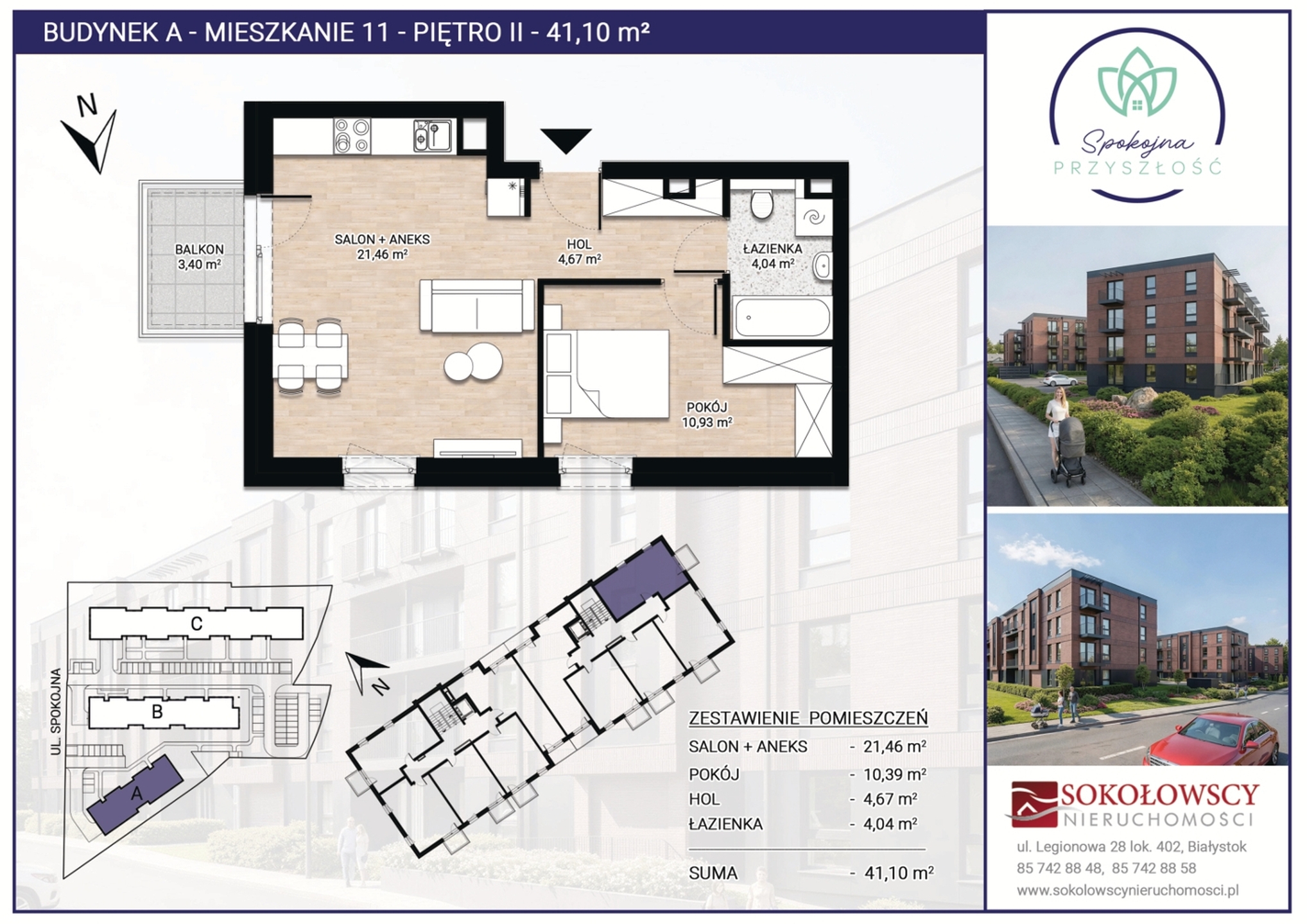 Nowa Inwestycja *Spokojna Przyszłość* 39,37 m2, 2 pokoje, winda - zdjęcie 4