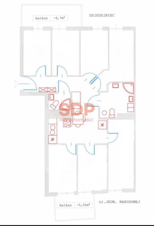 Mieszkanie 78&nbsp;m², Wrocław, Śródmieście, Jedności Narodowej - zdjęcie 13