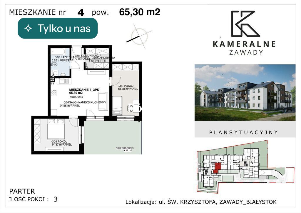 Mieszkanie 65,3 m², Białystok - zdjęcie 1