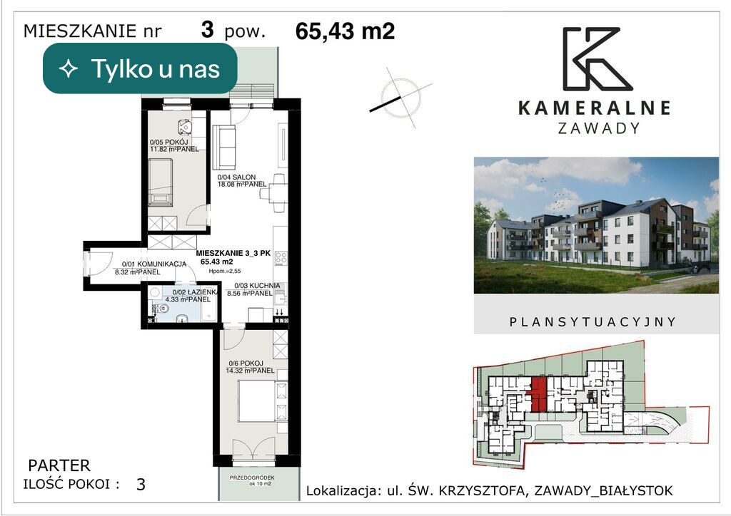 Mieszkanie 65,43 m², Białystok - zdjęcie 1