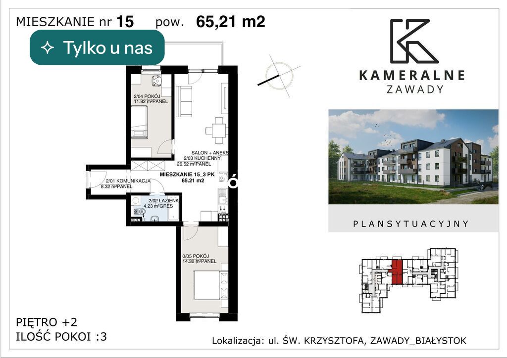 Mieszkanie 65,21 m², Białystok - zdjęcie 1
