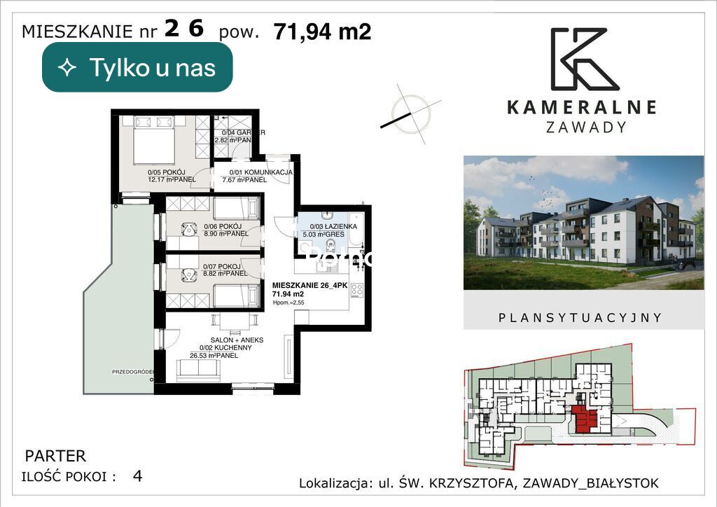Mieszkanie 71,94 m², Białystok - zdjęcie 1