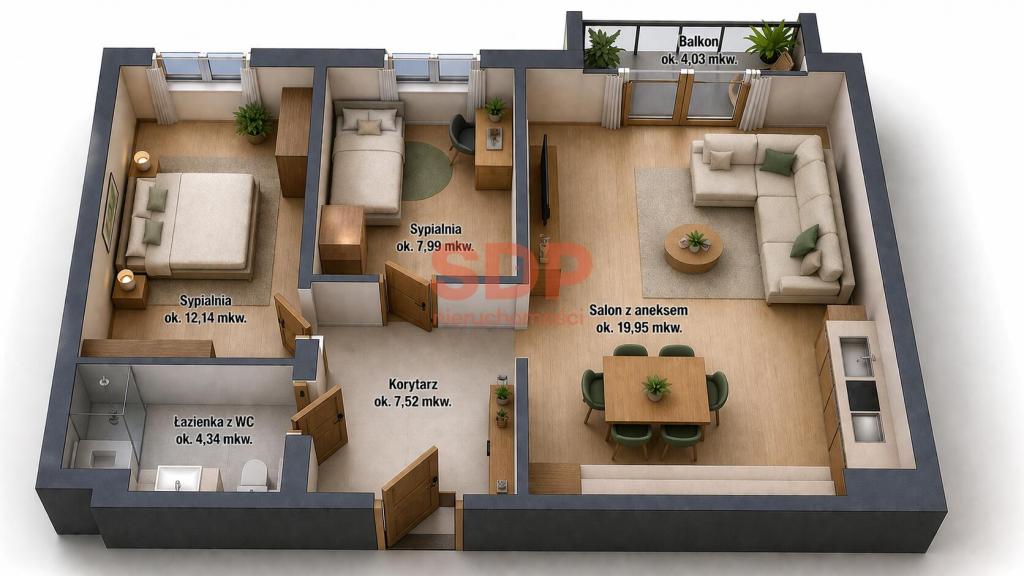 Mieszkanie 52 m², Wrocław, Nowodworska - zdjęcie 7
