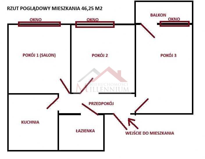 Mieszkanie 46,25&nbsp;m², Legionowo, Zegrzyńska - zdjęcie 5