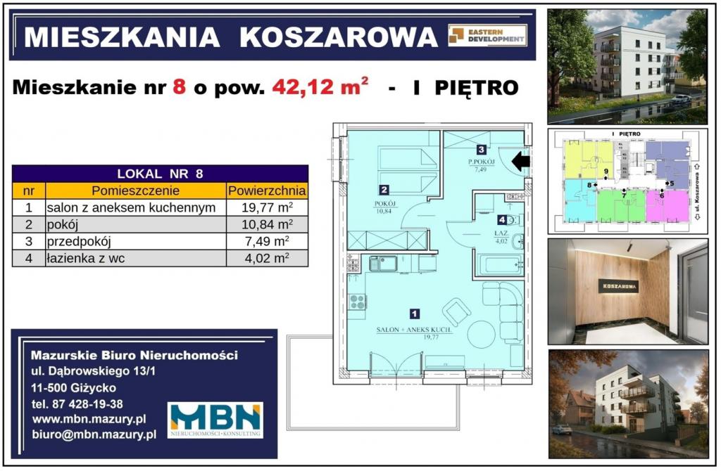 Mieszkanie 42&nbsp;m², Giżycko - zdjęcie 1