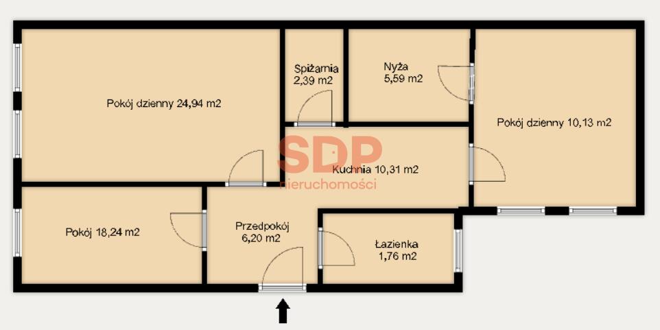 Mieszkanie 79&nbsp;m², Wrocław, Śródmieście, Słowiańska - zdjęcie 6