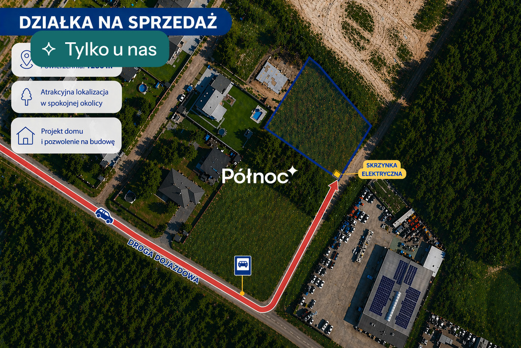 Działka budowlana 1286&nbsp;m², Ignatki, Spokojna - zdjęcie 1