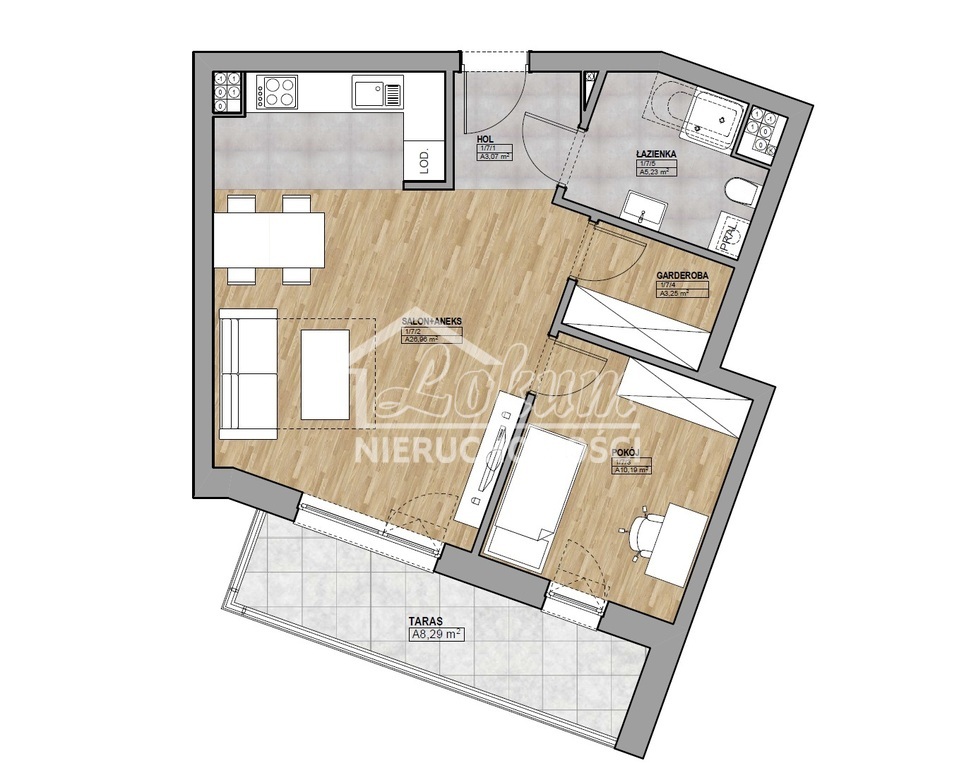Mieszkanie 45,32&nbsp;m², Kamień Pomorski, Wojska Polskiego - zdjęcie 13