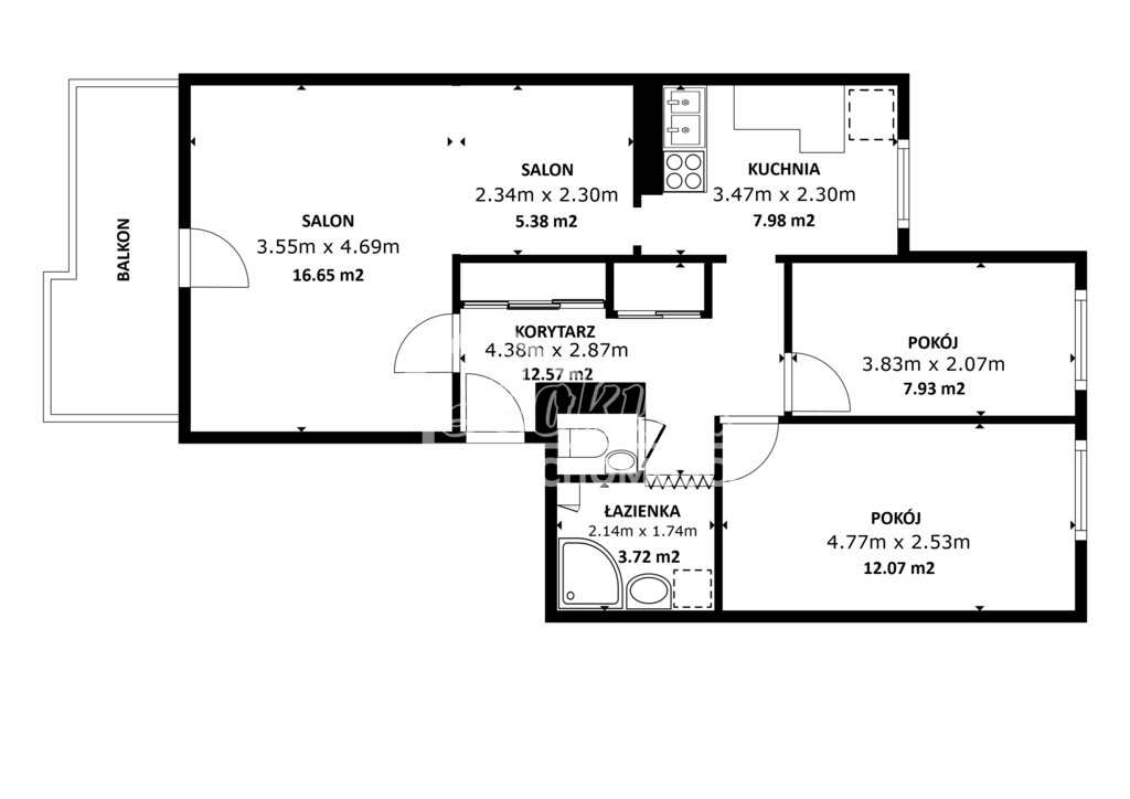 Mieszkanie 63,87&nbsp;m², Szczecin, Słoneczne, Jasna - zdjęcie 4