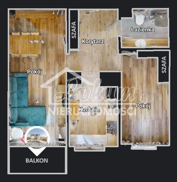 Mieszkanie 49,71&nbsp;m², Szczecin, Warszewo, Panoramiczna - zdjęcie 2