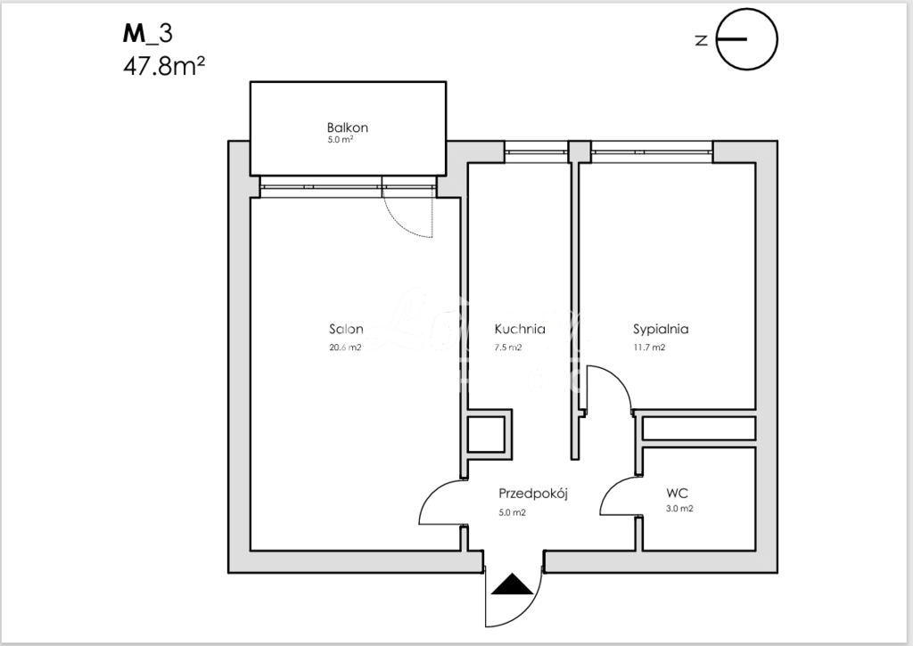 Mieszkanie 47,8&nbsp;m², Szczecin - zdjęcie 18