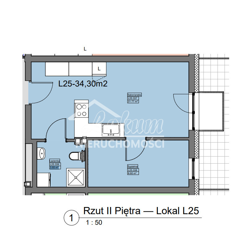 Mieszkanie 34,3&nbsp;m², Police, Grunwaldzka - zdjęcie 1