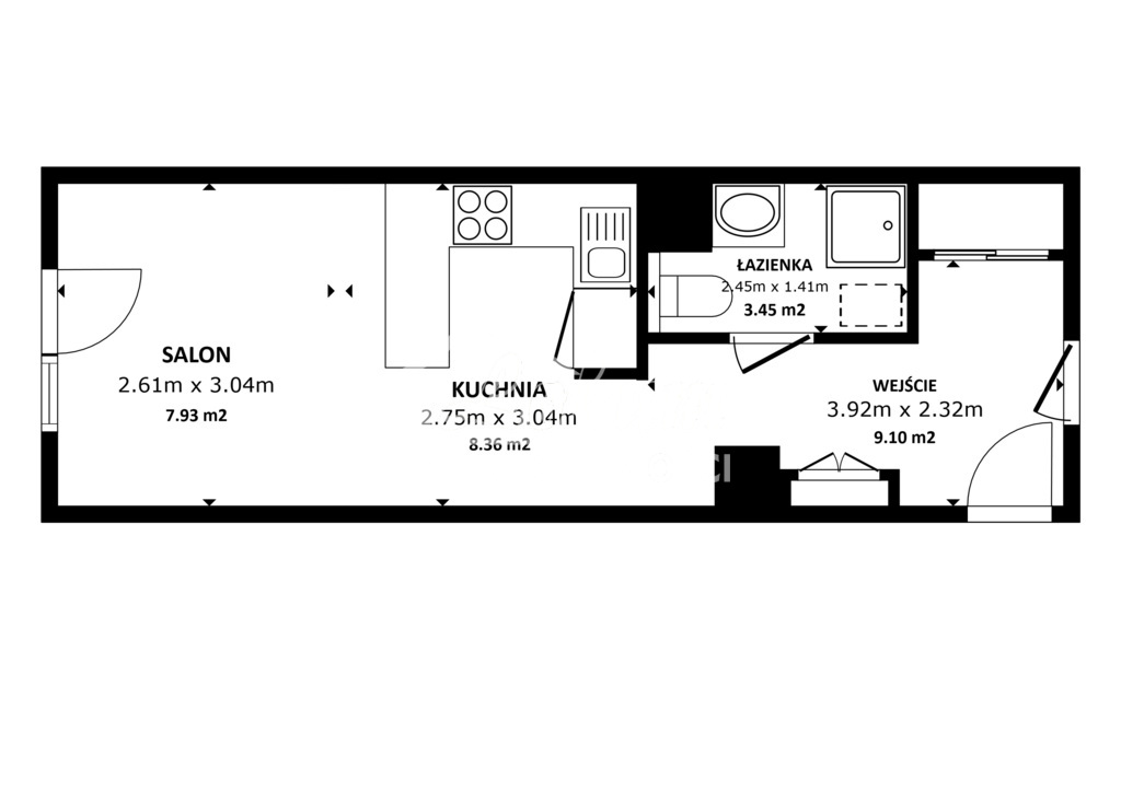 Mieszkanie 27,22&nbsp;m², Szczecin, Gumieńce, Wawrzynowa - zdjęcie 10