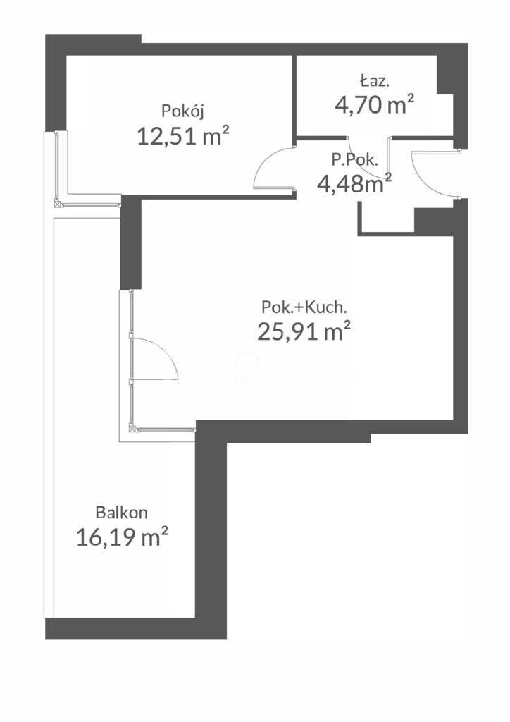 Mieszkanie 47,6&nbsp;m², Szczecin, Słoneczne, Kamykowa - zdjęcie 2