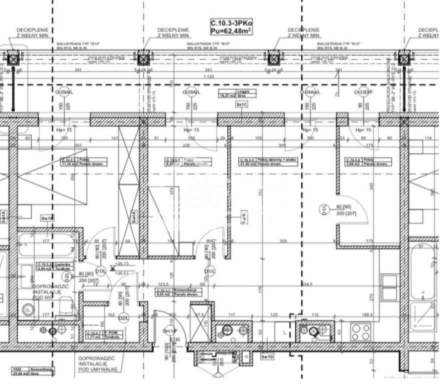 Mieszkanie 61,85&nbsp;m², Szczecin, Pomorzany, Aleja Powstańców Wielkopolskich - zdjęcie 12
