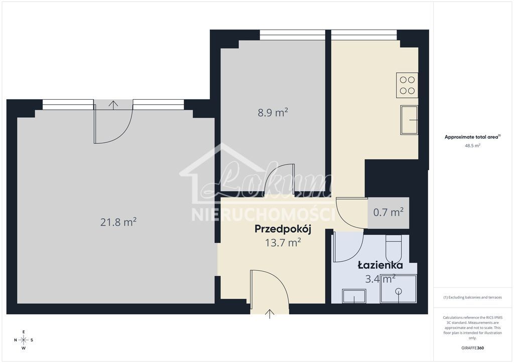 Mieszkanie 49,4&nbsp;m², Szczecin, Słoneczne, Lucjana Rydla - zdjęcie 7