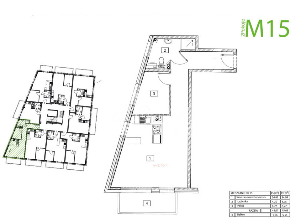 Mieszkanie 45,61&nbsp;m², Świnoujście, Heleny Modrzejewskiej - zdjęcie 7