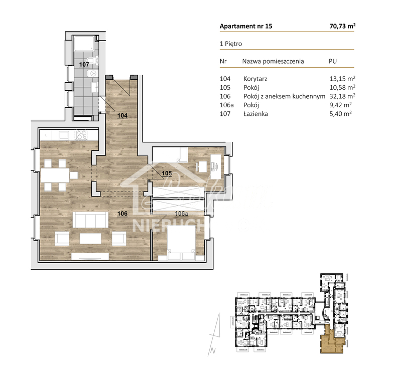 Mieszkanie 70,73&nbsp;m², Szczecin, Dąbie, Racławicka - zdjęcie 1