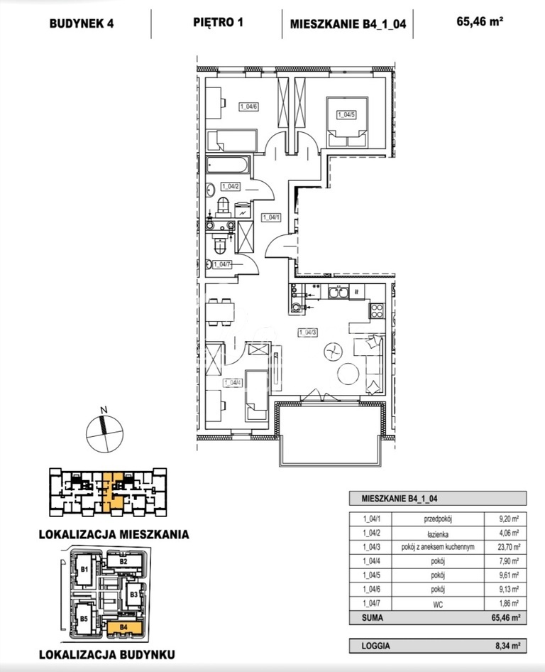 Mieszkanie 65,46&nbsp;m², Szczecin, Żelechowa, Maksymiliana Golisza - zdjęcie 3