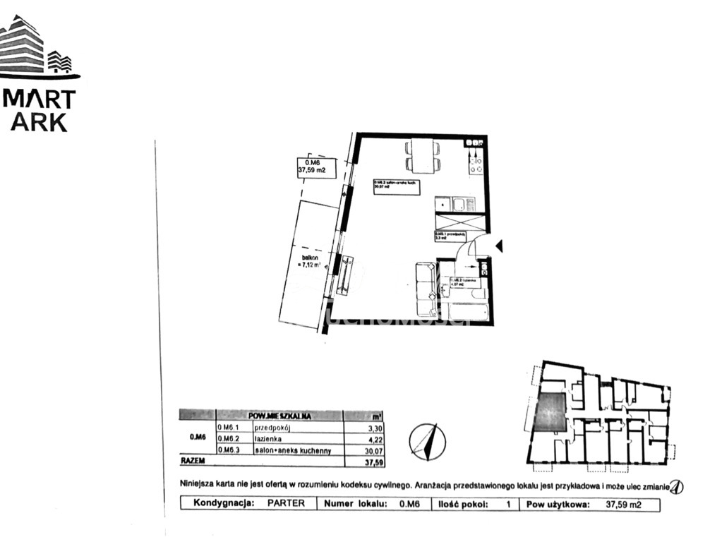 Mieszkanie 37,59&nbsp;m², Police, Rycerska - zdjęcie 10
