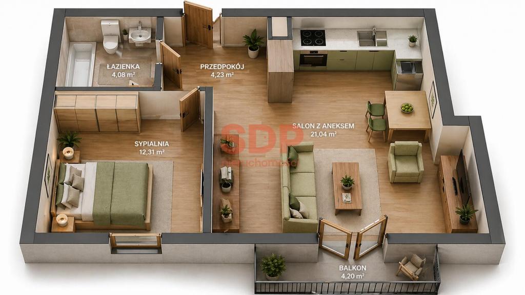 Mieszkanie 41 m², Święta Katarzyna, Żernicka - zdjęcie 6