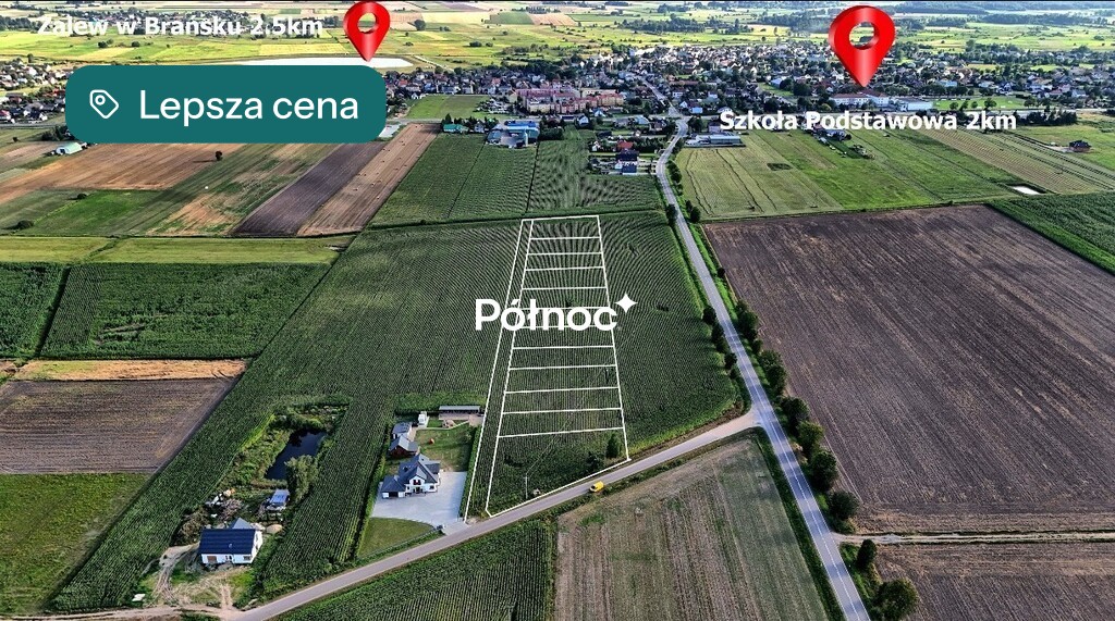 Działka budowlana 1031&nbsp;m², Brańsk, Myśliwska - zdjęcie 2