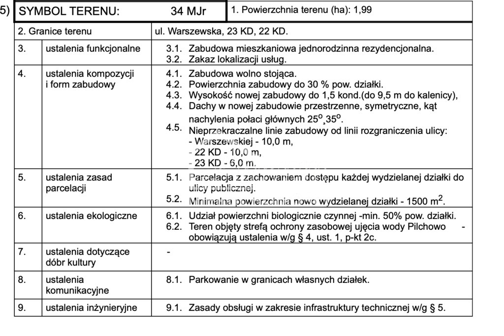 Działka budowlana 1466&nbsp;m², Pilchowo, Warszewska - zdjęcie 5