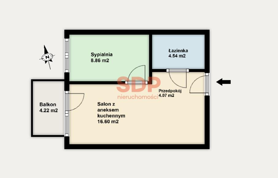 Mieszkanie 34&nbsp;m², Wrocław, Fabryczna, Nowodworska - zdjęcie 2