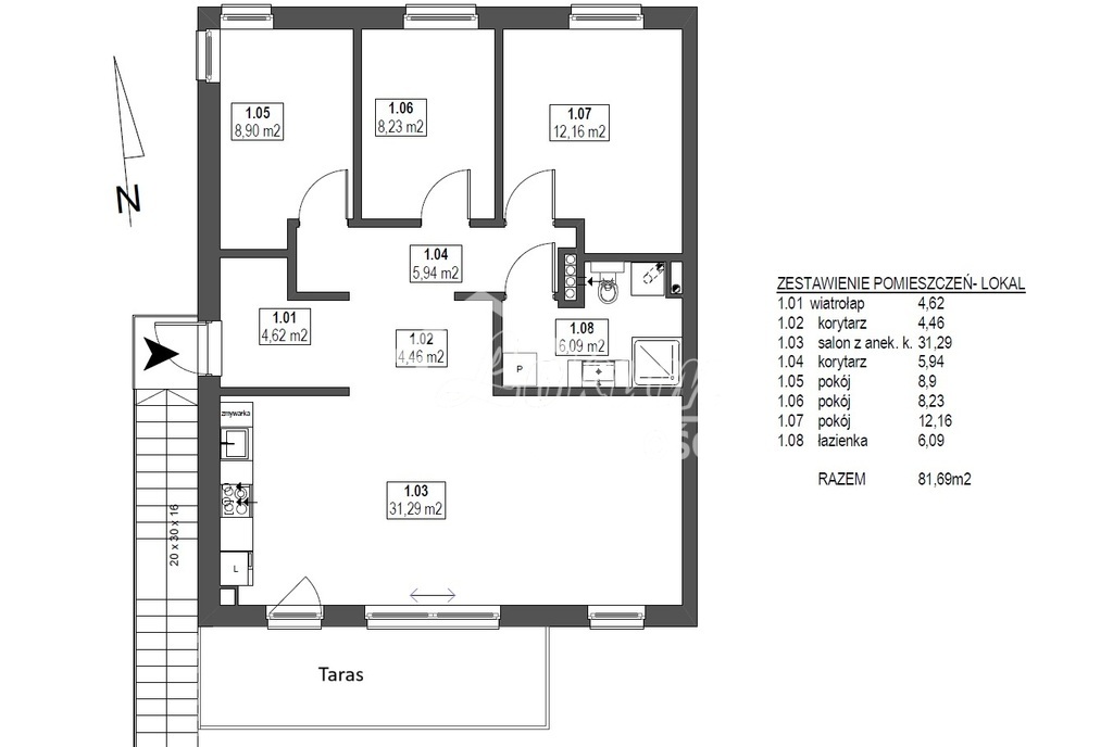 Mieszkanie 81,69&nbsp;m², Mierzyn - zdjęcie 15