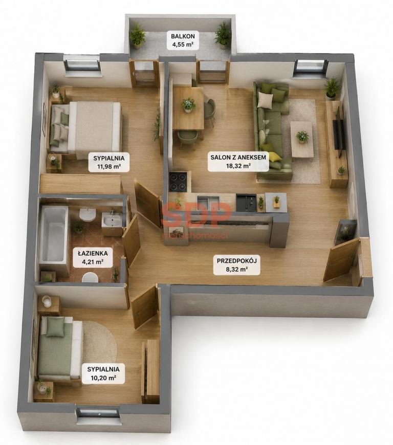 Mieszkanie 53 m², Święta Katarzyna, Żernicka - zdjęcie 7