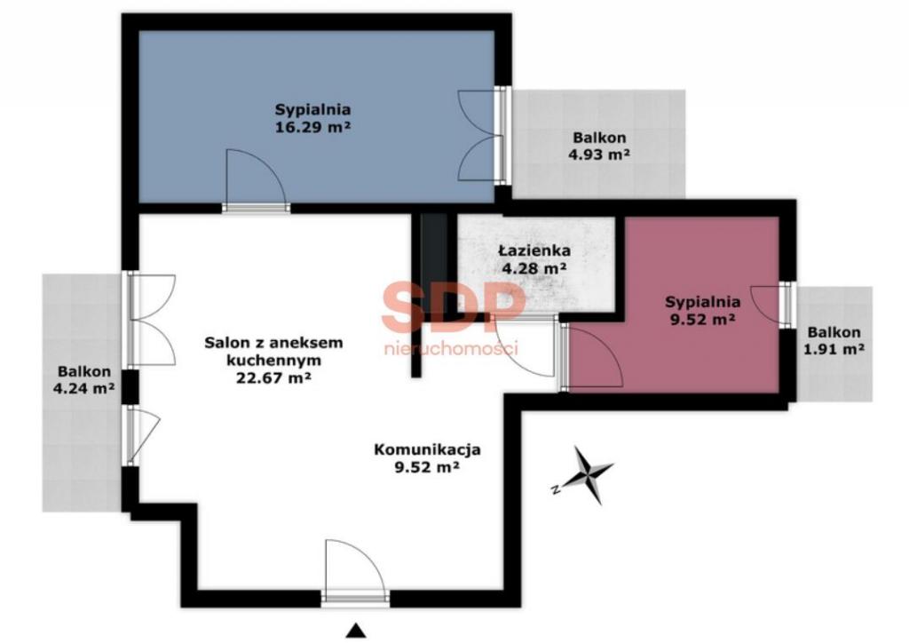 Mieszkanie 61&nbsp;m², Wrocław, Jeździecka - zdjęcie 2