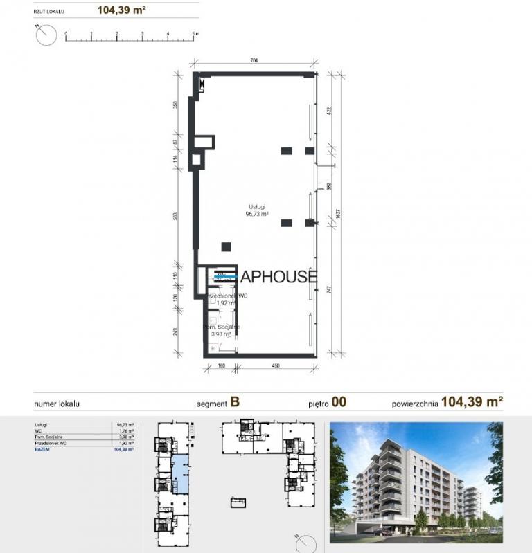 Lokal usługowy do wynajęcia, 104 m², Kraków, Podgórze, Klimeckiego - zdjęcie 1