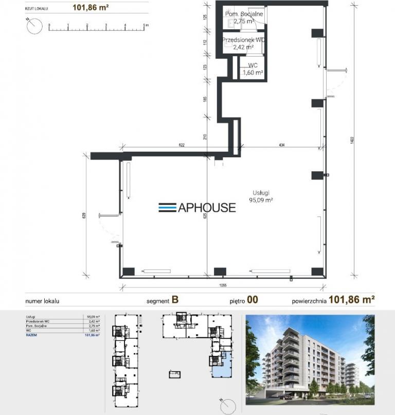 Lokal usługowy do wynajęcia, 101 m², Kraków, Podgórze, Klimeckiego - zdjęcie 6
