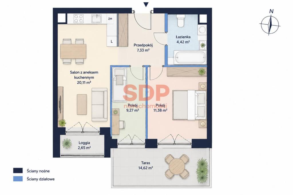 Mieszkanie 52&nbsp;m², Wrocław, Śródmieście, Jedności Narodowej - zdjęcie 6