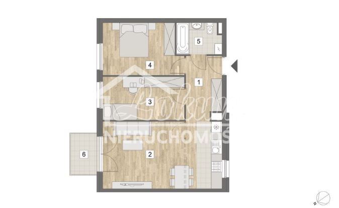 Mieszkanie 57,58&nbsp;m², Szczecin - zdjęcie 1