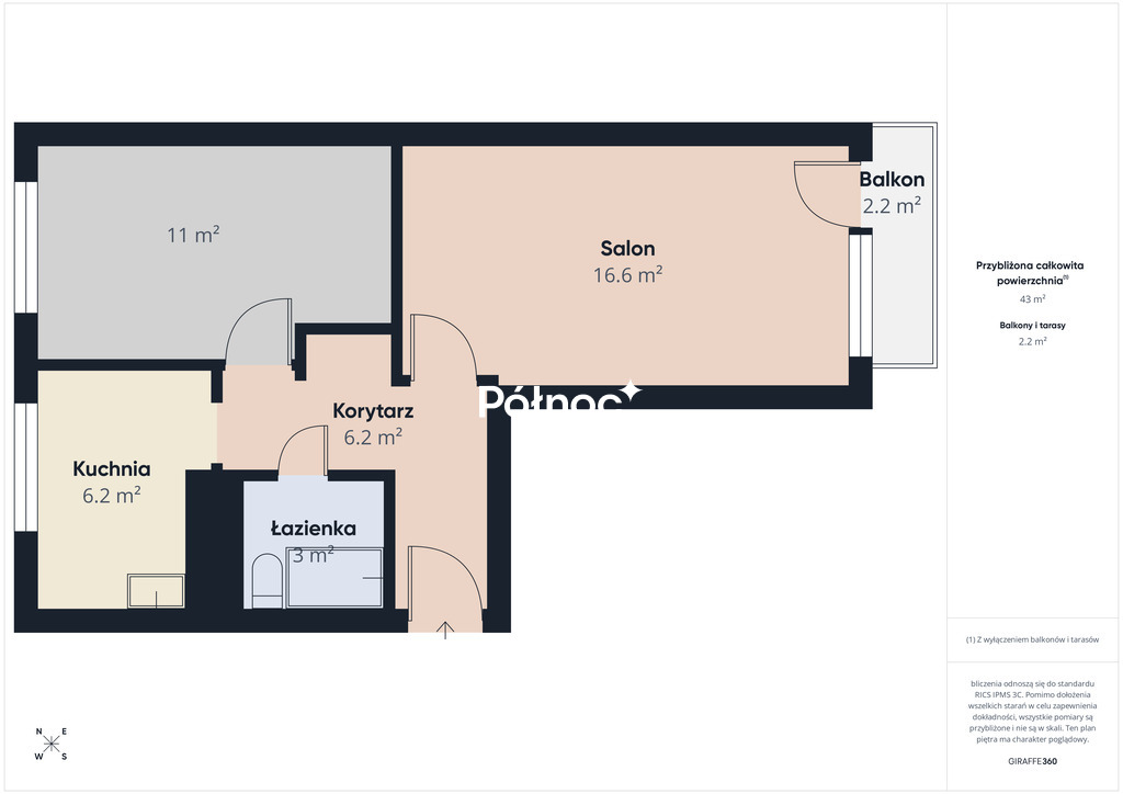 Mieszkanie 43,65&nbsp;m², Łomża, Romana Dmowskiego - zdjęcie 12