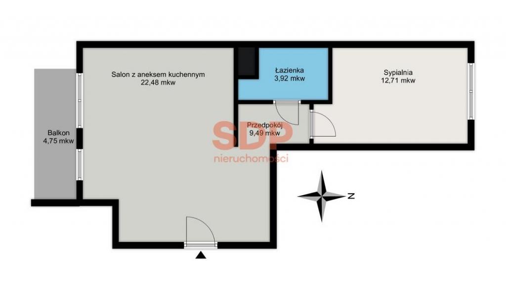 Mieszkanie 48&nbsp;m², Wrocław, Krzyki, Jeździecka - zdjęcie 5