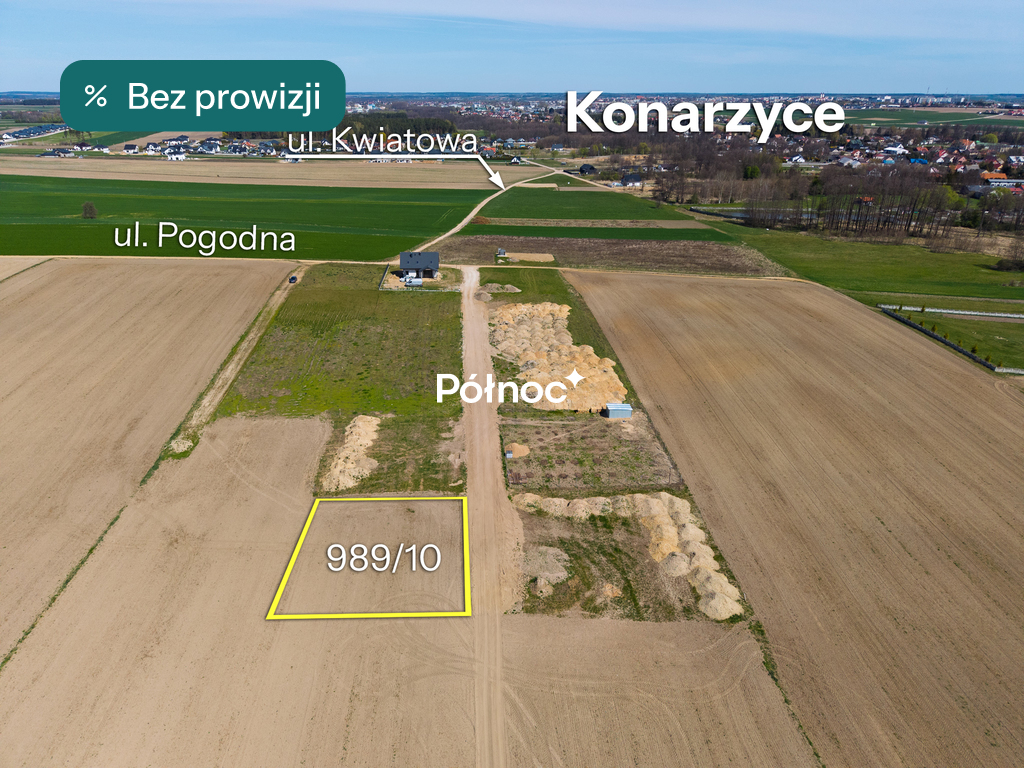 Działka budowlana 782 m², Konarzyce, Pogodna - zdjęcie 1
