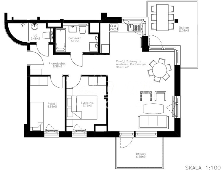 Mieszkanie 66,5 m², Szczecin, Żelechowa, Ostrowska - zdjęcie 19