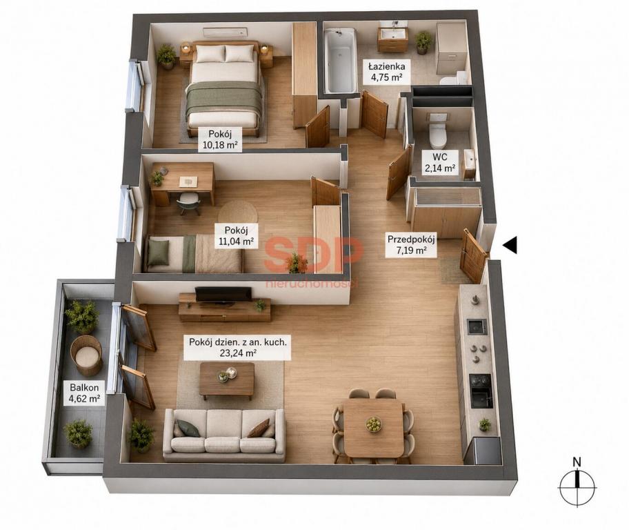 Mieszkanie 58 m², Wrocław, Krakowska - zdjęcie 7