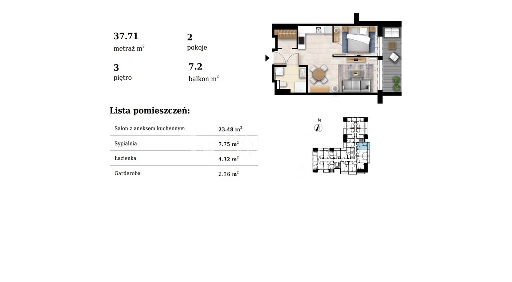 Mieszkanie 37,71 m², Grzybowo, Nadmorska - zdjęcie 2