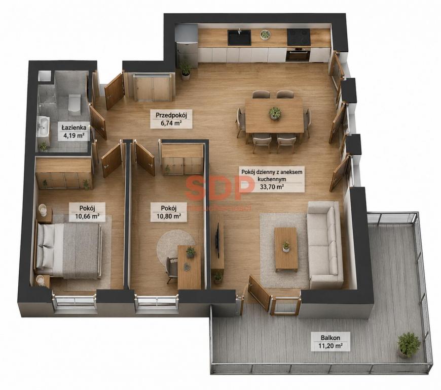 Mieszkanie 66&nbsp;m², Wrocław, Fabryczna, Rędzińska - zdjęcie 5