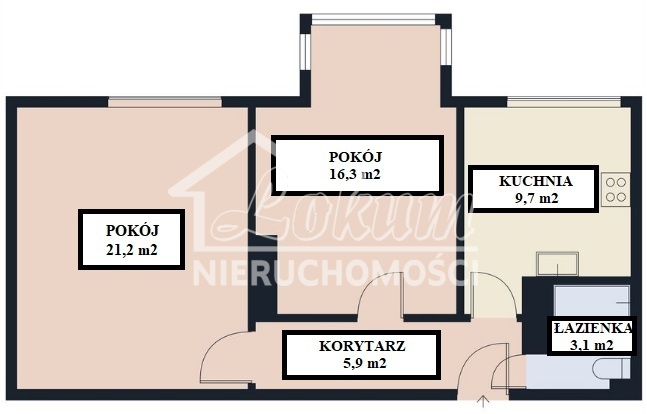 Mieszkanie 55,52 m², Szczecin, Pogodno, Maksyma Gorkiego - zdjęcie 11