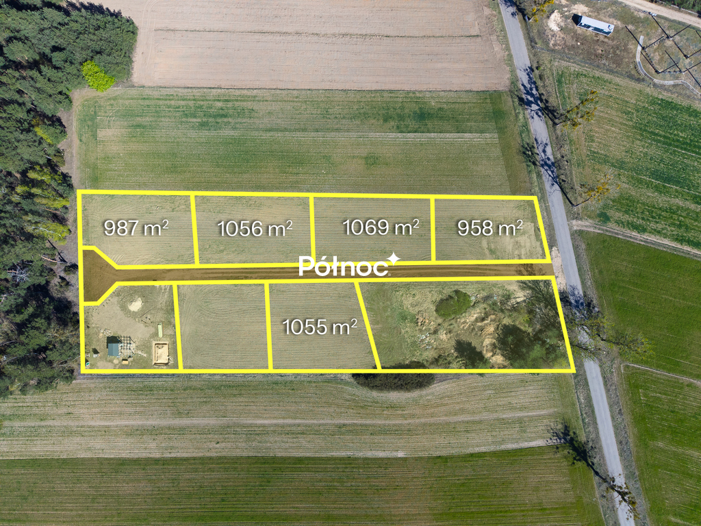 Działka budowlana 1056&nbsp;m², Burzyn, Krótka - zdjęcie 3
