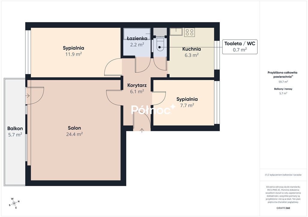 Mieszkanie 60,27 m², Hajnówka, 3 Maja - zdjęcie 4
