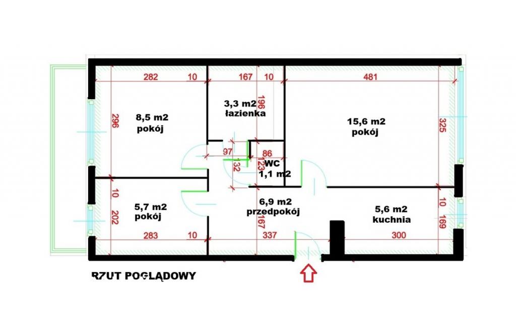 Mieszkanie 46&nbsp;m², Kraków, Teligi - zdjęcie 3