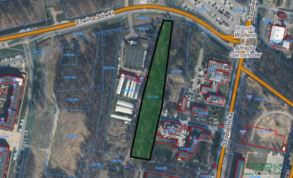 Działka inwestycyjna 7156 m², Katowice, Szopienicka - zdjęcie 1